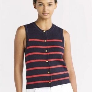 Free Assembly Sleeveless Cardigan Sweater Striped L NWOT